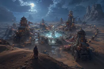 Cinematic concept art of a mountaintop crystal orchard capturing lightning beneath dramatic storm clouds.